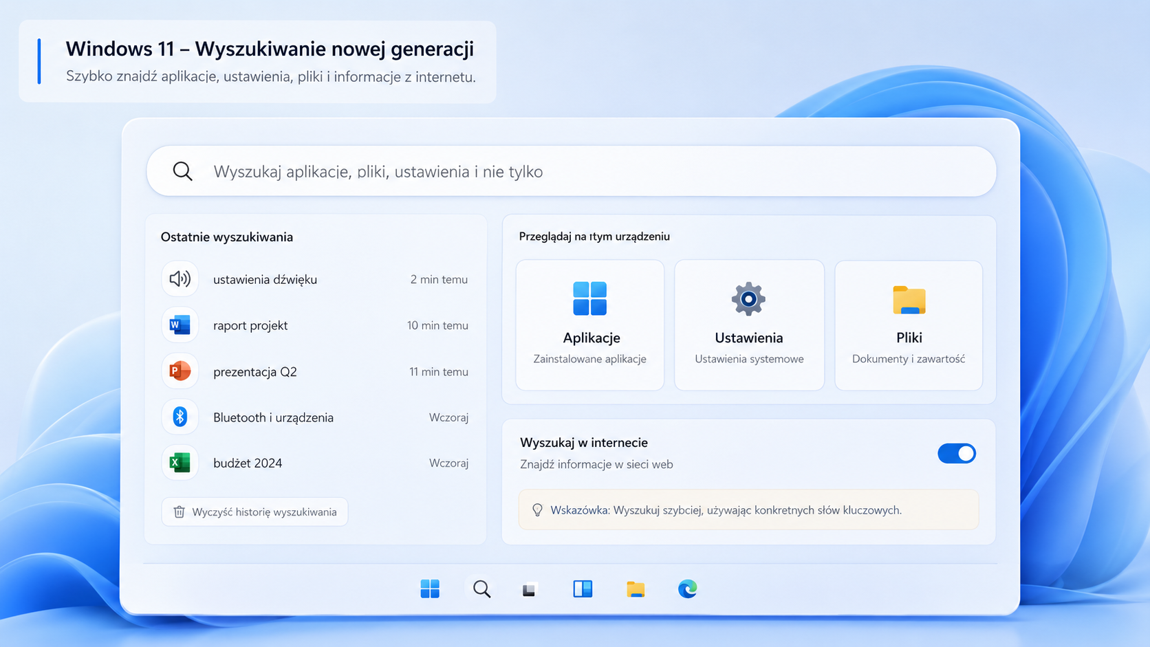 Etykiety źródła wyników w wyszukiwarce Windows 11