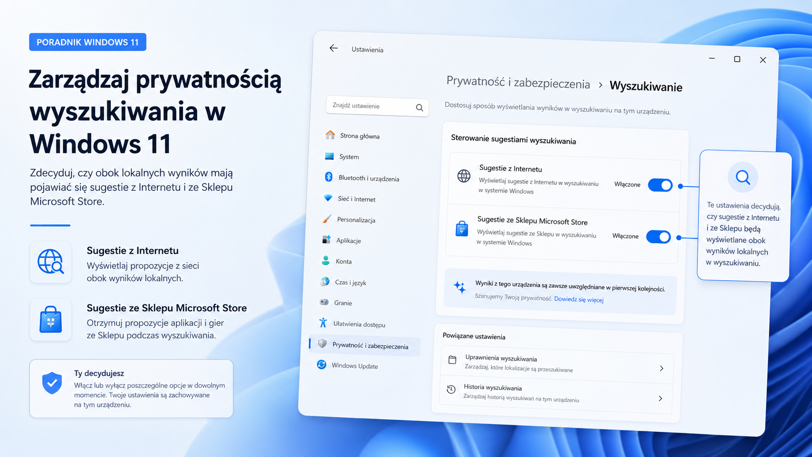 Uproszczona strona główna wyszukiwarki Windows 11