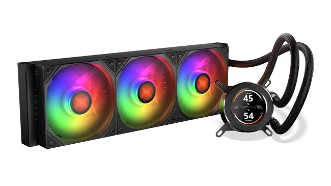 Krux HydroGlance 360 ARGB LCD chłodzenie wodne AiO 360 mm z ekranem LCD i wentylatorami RGB