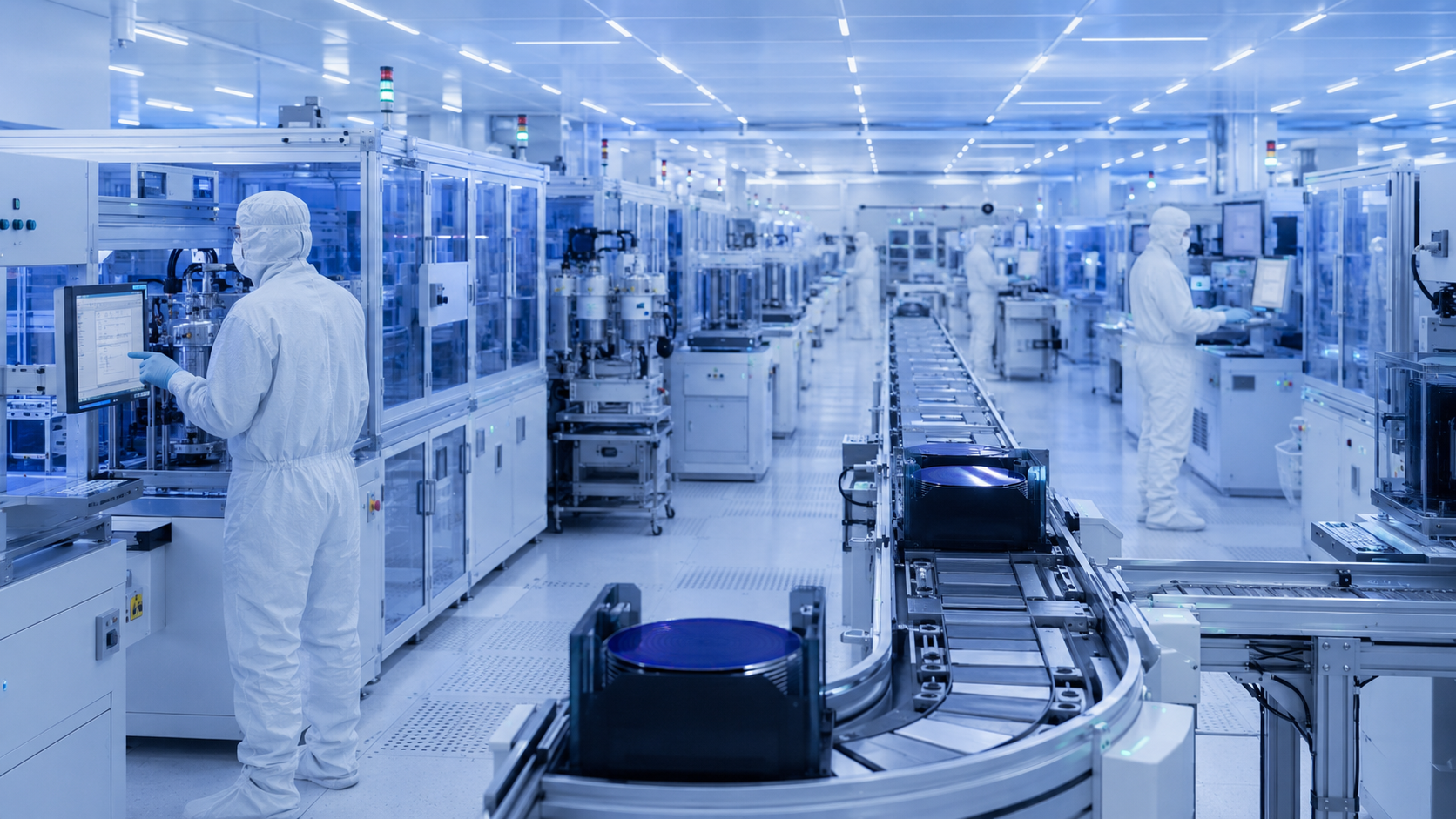 Wnętrze fabryki Intel Fab 34 w Leixlip w Irlandii